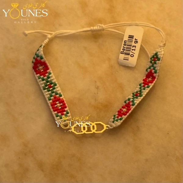 دستبند میوکی شش ضلعی تودرتو طلا